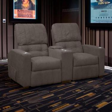 Imagem de Poltrona do Papai Dupla Reclinável Real Sala Cinema Bouclê - SOFA STOR