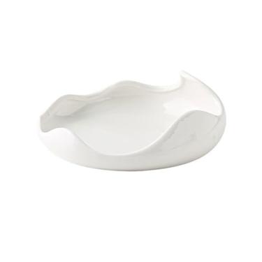 Imagem de Prato de cerâmica irregular branco prato raso prato frio especial hotel talheres restaurante sobremesa prato jantar prato (pequeno)
