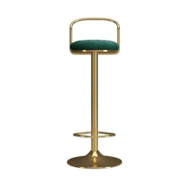 Imagem de Banqueta de bar simples de 65 a 80 cm, multifuncional, para cadeira giratória, leve, luxuosa, para uso doméstico, bancos altos modernos (verde)