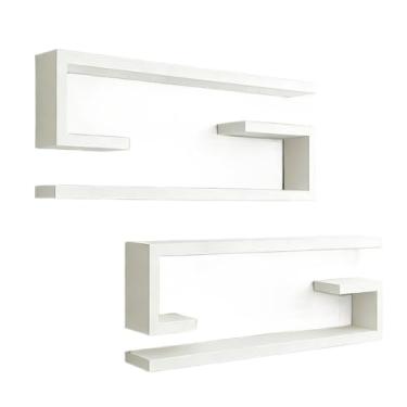Imagem de Kit de Nichos Minimalista Sala Escritório Prateleira Decorativa Parede(4,60x20x20 Mdf Branco)
