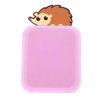 Imagem de SIWOTED Silicone Sensory Mat 11,5x17cm Dupla Face Cartoon Hedgehog Soft Sensory Pad Toy (Roxa)