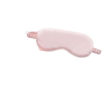 Imagem de Máscara para os olhos de seda para dormir, bolsa de transporte, bolsa de viagem, soneca, mulher, homem, capa de soneca, confortável, ajuda a descansar (rosa dourado)