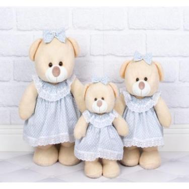 Imagem de Kit ursos amore vestido baby poá - CKD CONFECCOES, Poá cinza