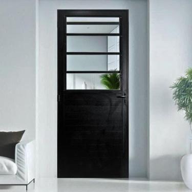 Imagem de Porta Basculante Lambril Alumínio 2,10 X 70 Preto Abertura Direita - H