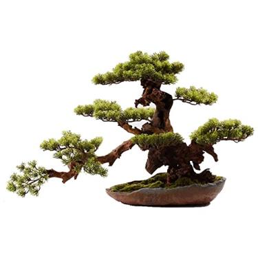 Imagem de Bonsai artificial, interior, árvore de bonsai artificial, planta falsa, decoração de bonsai artificial, vasos de plantas artificiais com vaso de cerâmica vintage, árvore de bonsai artificial