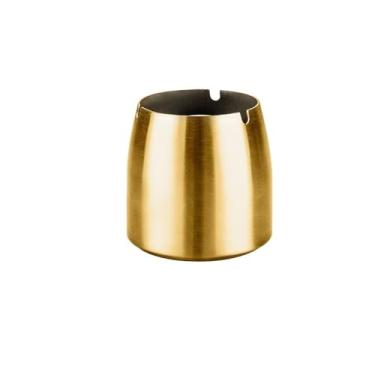 Imagem de Cinzeiros de cigarros cinzeiro de metal redondo de aço inoxidável para decoração de hotel, escritório, mesa, bandeja de cinzeiro ao ar livre (GG)