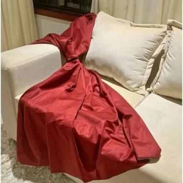 Imagem de Manta para Sofá em Suede Aveludado Liso Protetora Decorativa Vários Tamanhos(Vinho,4 Lugares (2,00x1,40m))