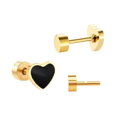 Imagem de Brincos De Coração De Acrílico Fofos Para Meninas LUXUKISSKIDS Joias D