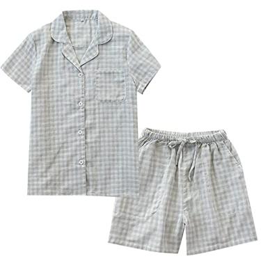 Imagem de HHHJQFAAT Pijama feminino de cetim curto quimono robe pijama vestido lingerie de renda conjunto roupão de banho camisola G preto 4 peças (verde 4 peças)