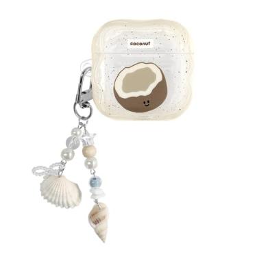 Imagem de SGVAHY Capa protetora antiqueda à prova de choque para AirPods Pro 3 com chaveiro com estampa de coco fofo para mulheres e meninas, capa protetora à prova de choque para AirPods Pro 3ª geração