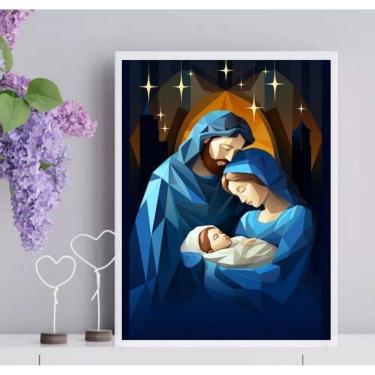 Imagem de Quadro Arte Sagrada Família Moderna 33X24Cm - Com Vidro