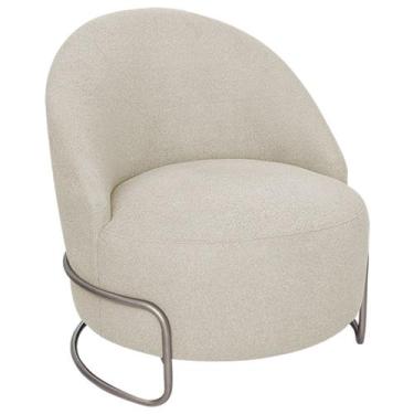 Imagem de Poltrona Luxo Decorativa Tulipa Linho - Amarena Móveis, Bege