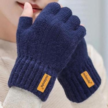 Imagem de Luvas De Inverno Unissex Com Tela Sensível Ao Toque, De Pelúcia, Sem D