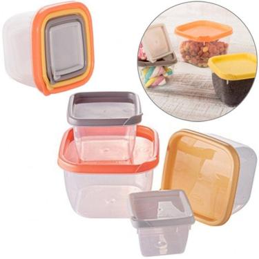 Imagem de Conjunto Potes Quadrados Conect 4pçs - Plasutil 006172