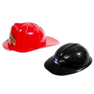 Imagem de Kit Capacete de Bombeiro e Policial Infantil Adulto Tamanho Único - To