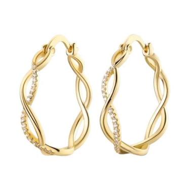 Imagem de Brincos De Argola Pendentes Em Prata Esterlina 925 Ouro Rosê Para Mulh