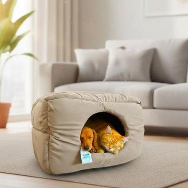 Imagem de Caminha Toca Luxo Gato Cães Lavavel Suede Bege Macio Fofo - - Maxximo 