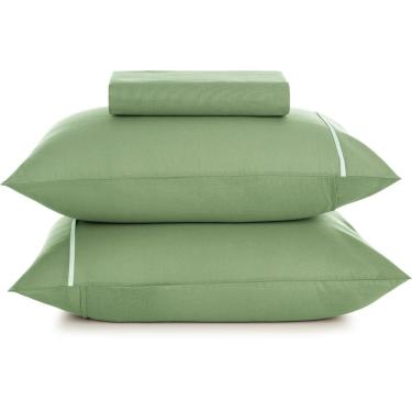 Imagem de Jogo de Cama Karsten Noah 160 Fios 3 Peças Queen Verde