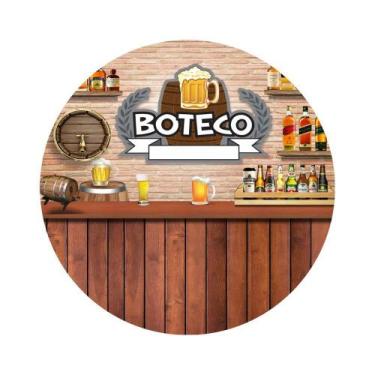 Imagem de Painel De Lona Redondo Boteco 02 - Fabrika de Festa, 140x140cm