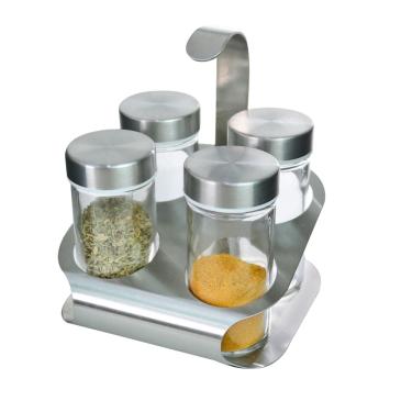 Imagem de Porta Condimento De Metal Com Suporte Com 5 Peças