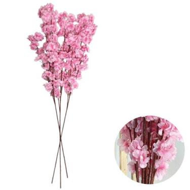Imagem de 3 Hastes Flor Pessegueiro Artificial Cerejeira 95cm Realista - - Intco