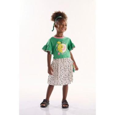 Imagem de Conjunto Infantil para Menina com Blusa e Saia Pomar Feliz Três e Já, 
