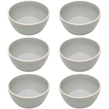 Imagem de Kit 6 Bowls Melamina Tigela 600ml Cinza Class Wolff Cumbucas Sobremesa