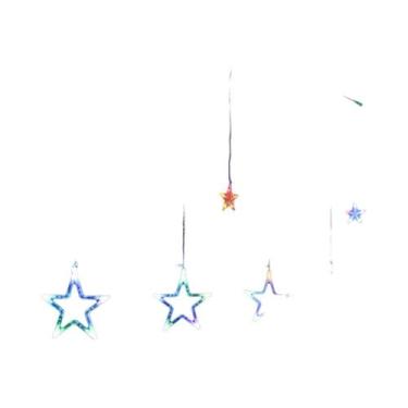 Imagem de Cortina De Luzes LED Estrela 3.5M Com 138 LEDs Para Decoração De Natal