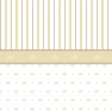 Imagem de Papel De Parede Listrado E Com Coroas Quarto Infantil Bebê