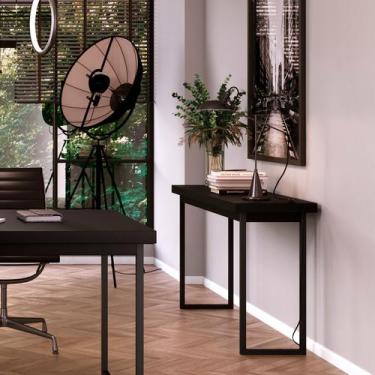 Imagem de Aparador para Sala de Estar Oxford com Vidro 110cm Preto - Metta Mobil