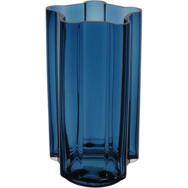 Imagem de VASO DECORATIVO ENFEITE CASA PLANTA HOME&CO VIDRO 23x12x12cm AZUL