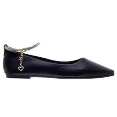 Imagem de Sapatilha Bico Fino Feminina Santinelli 1600007 Preta-Feminino