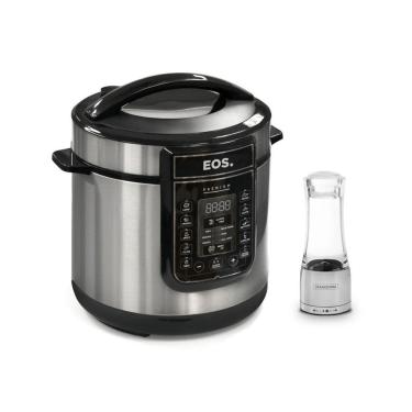 Imagem de Panela De Pressão Elétrica Digital Epp60di 220v Eos Com Moedor Sal Ou Pimenta Realce G Tramontina 220v