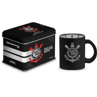 Imagem de Caneca vidro diamond metalic lata times - corinthians - Brasfoot