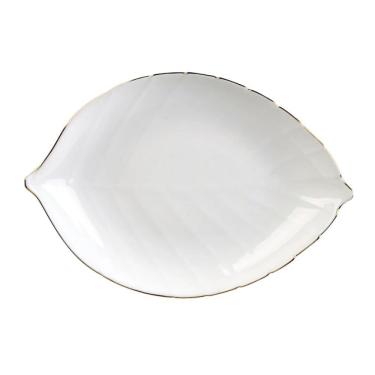 Imagem de Prato Fundo Em Vidro Opalino Gold Rim D25,4cm