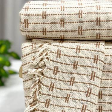 Imagem de Manta para Sofá Blocks 180cm x 240cm Cru/Marrom - Azevedao