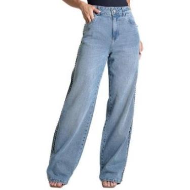 Imagem de Calça Jeans Sawary Wide Leg - 282625 - Azul médio 40-Feminino