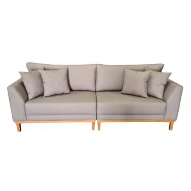 Imagem de Sofá  Pierri Bipartido Tecido Acquablock Pé Base Madeira  240cm - 4R E