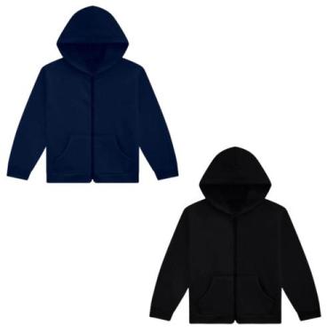 Imagem de Kit 2 Jaquetas Juvenil Moletom Infantil Flanelado com Capuz  - EXPOSIÇ