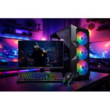 Imagem de PC GAMER COMPLETO AMD RYZEN 5600GT/16GB RAM/NVME 500GB/MONITOR 19,5 100HZ/TECLADO E MOUSE RGB