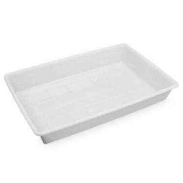 Imagem de Bandeja De Plastico Retangular Branca 2,2l Plasvale - 30x20x6cm (cxlxa