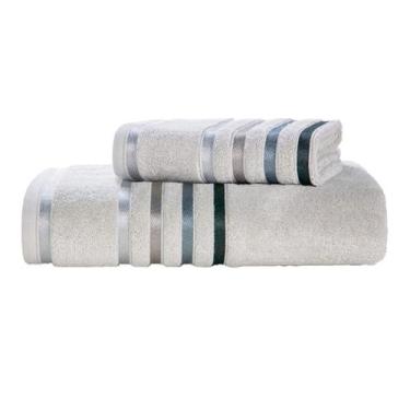 Imagem de Kit Jogo De Toalhas Karsten 2 Peças Banhão e Rosto Lumina Fio Penteado