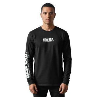 Imagem de CAMISETA MASCULINA NEW ERA MANGA LONGA CORE BRANDED NEI24TSH012 PRETA-Masculino