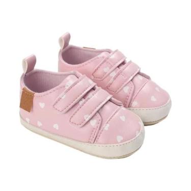 Imagem de Tênis Brancos Antiderrapantes Para Meninas Com Bordado De Coração, Cal