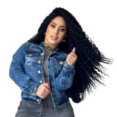 Imagem de Jaqueta Jeans Casaco feminino P-GG - karha jeans, Marmorizado, P