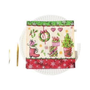 Imagem de Guardanapos Descartáveis De Natal Com Arte De Decoupage De Papai Noel 