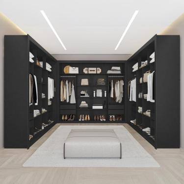 Imagem de Guarda Roupa Closet Triplo NT6060 MDF Branco Amoudi Móveis