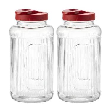 Imagem de Kit 2 Garrafa De Geladeira Premium 1,3l Jarra Água Suco Luxo - - PLASU