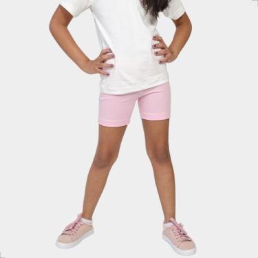 Imagem de Bermuda Legging Infantil Algodão Cotton Lisa - Techmalhas, Rosa, 10