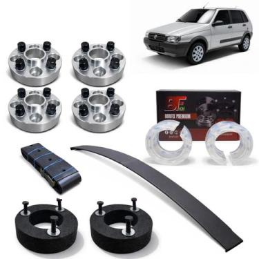 Imagem de Kit Elevação Completa Espaçador 32mm Buffer Fiat Uno - Borfix